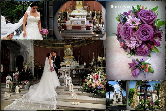 Decoración de Flores Alisma de Aviés de la Iglesia de Jesús el Nazareno en El Pito (Cudillero) para la boda de Tamara 