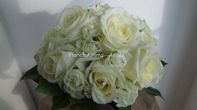 Ramo de novia Bouquet de rosas blancas Flores Alisma