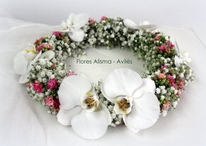 corona para arras o comunión de flor natural