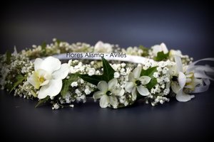 corona para arras o comunión de flor natural
