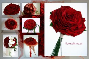 Ramos de novia en rojo para San Valentín - Flores Alisma