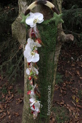 Ramo de novia con estructura en forma de estola.  Flores Alisma - Avilés -