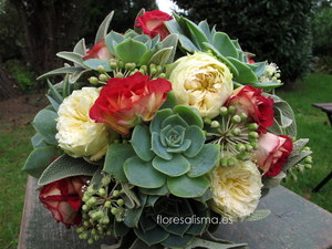 Ramos de novia con plantas suculentas.  Flores Alisma - Avilés -