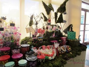 Decoración de Candy Bar para boda en La Casona de Lupa Flores Alisma