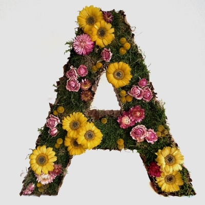 LETRA A FLOR PRESERVADA