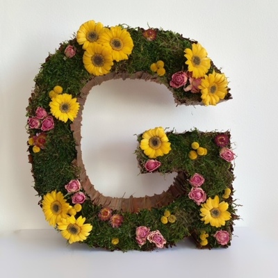 LETRA G FLOR PRESERVADA