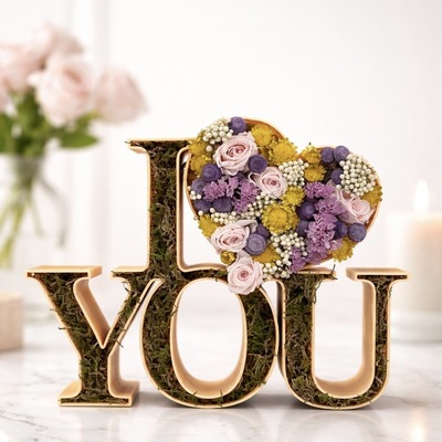 Centro-floral-preservado-- Love-You+