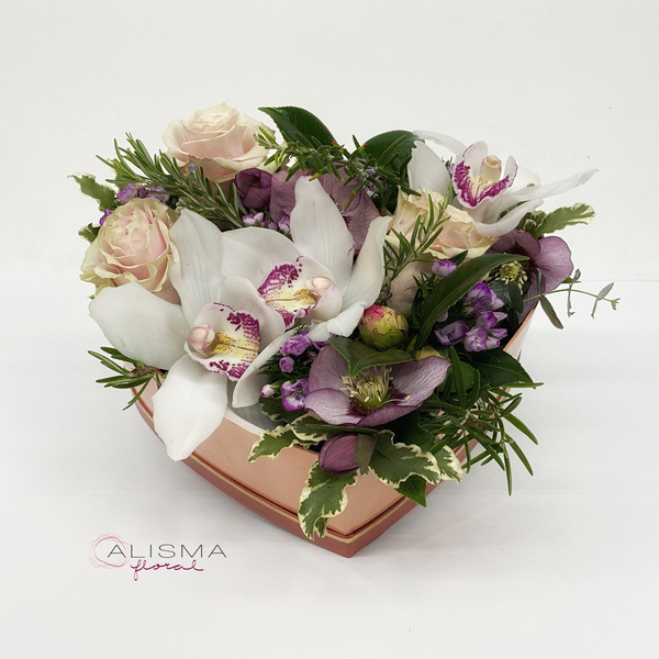 Rosas y Orquídeas con corazón