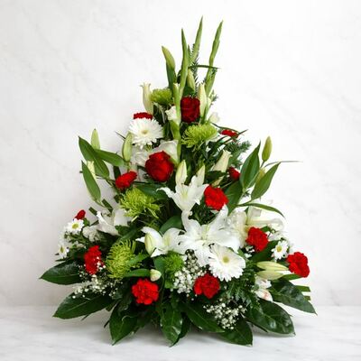 Centro Funerario Rojo y Blanco – Envío Urgente en Avilés