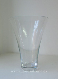 Jarrón de cristal transparente